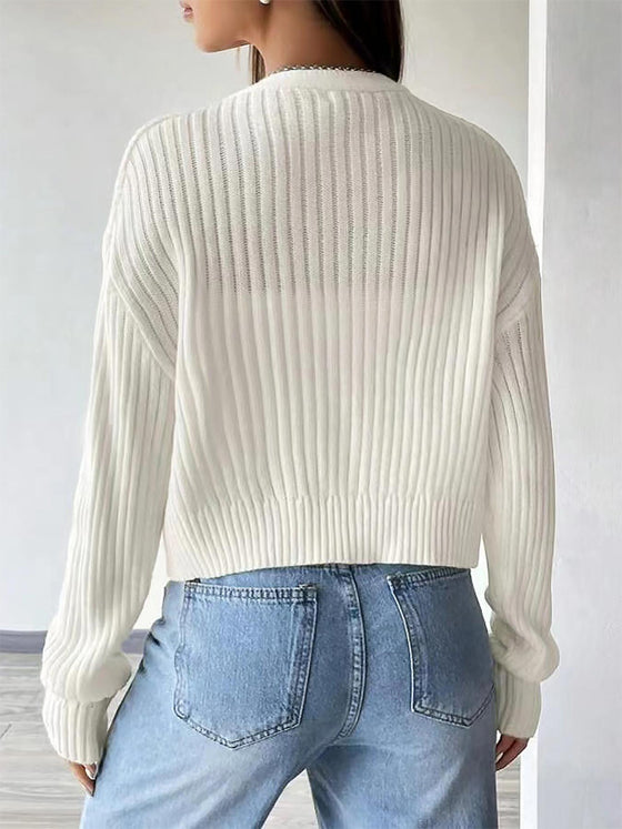 V-Neck Short Cardigan