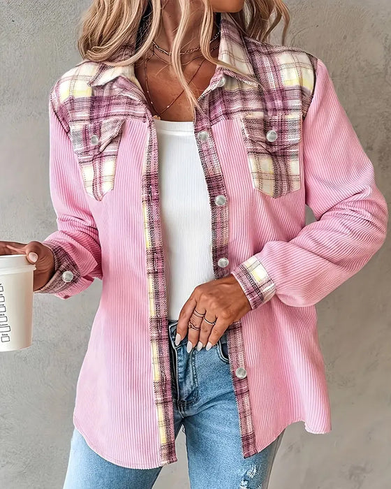 Plaid Patchwork Fashionable Shirt