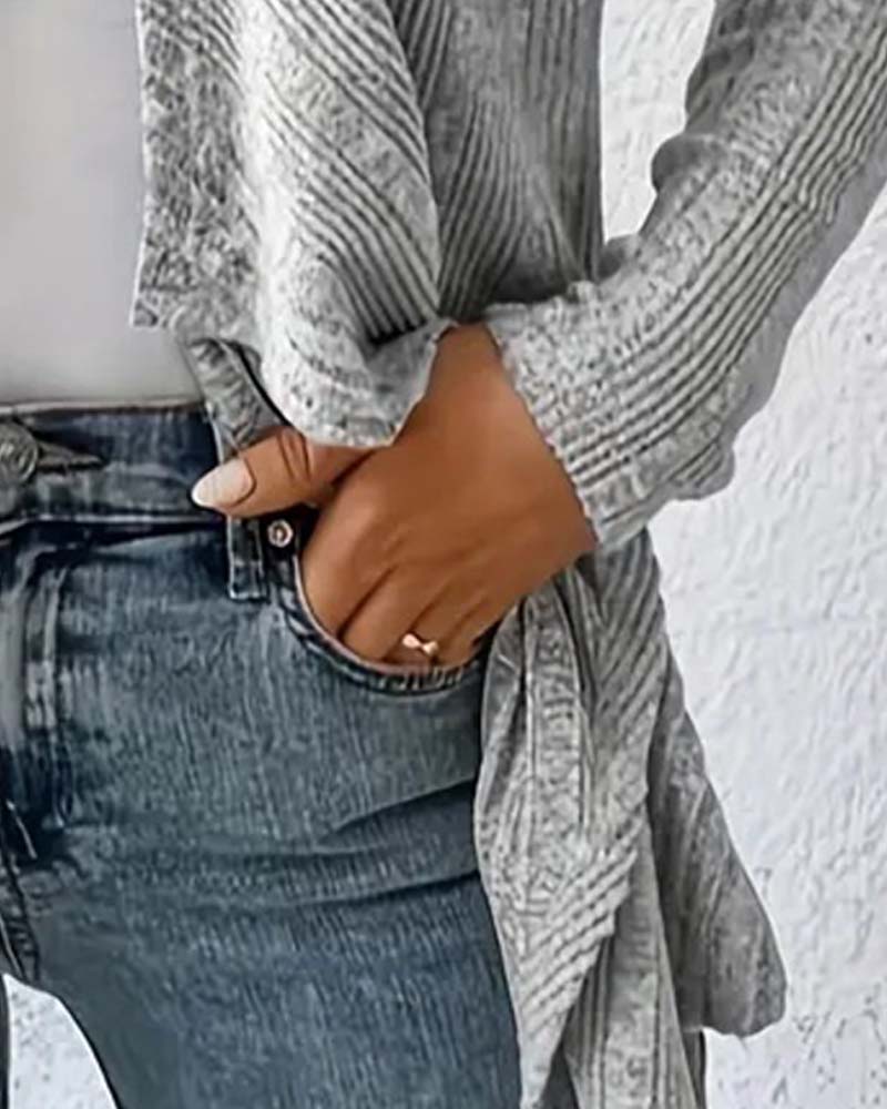 Casual Solid Irregular Cardigan