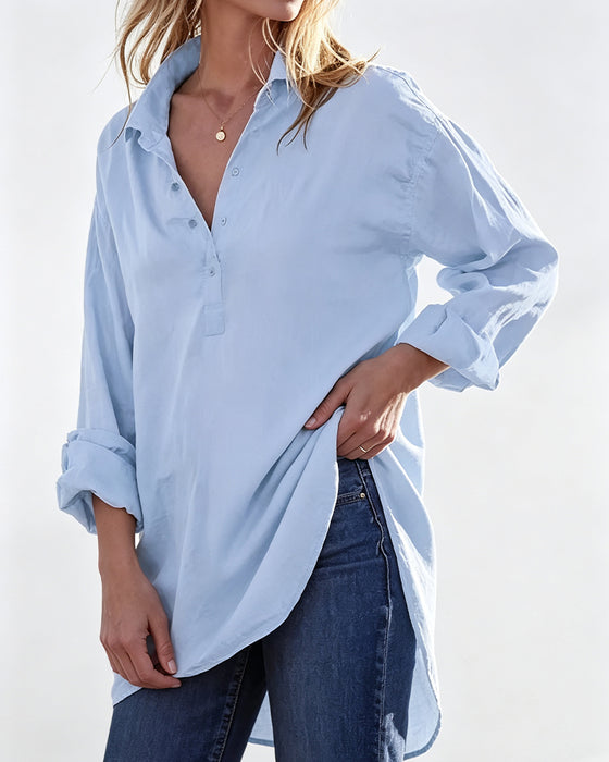 Loose-Fit Solid Casual Shirt