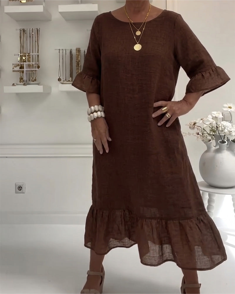 Ruffle Pocket Casual Dress