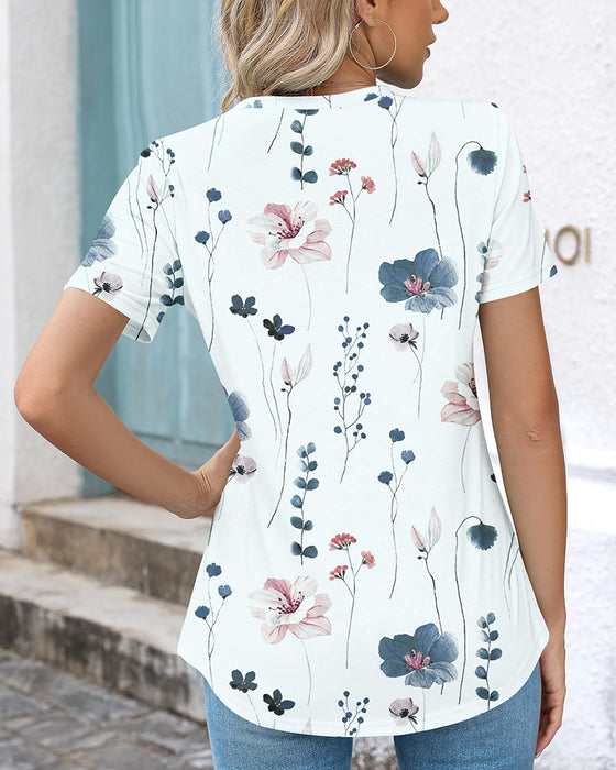 Round Neck All-Match Printed T-Shirt