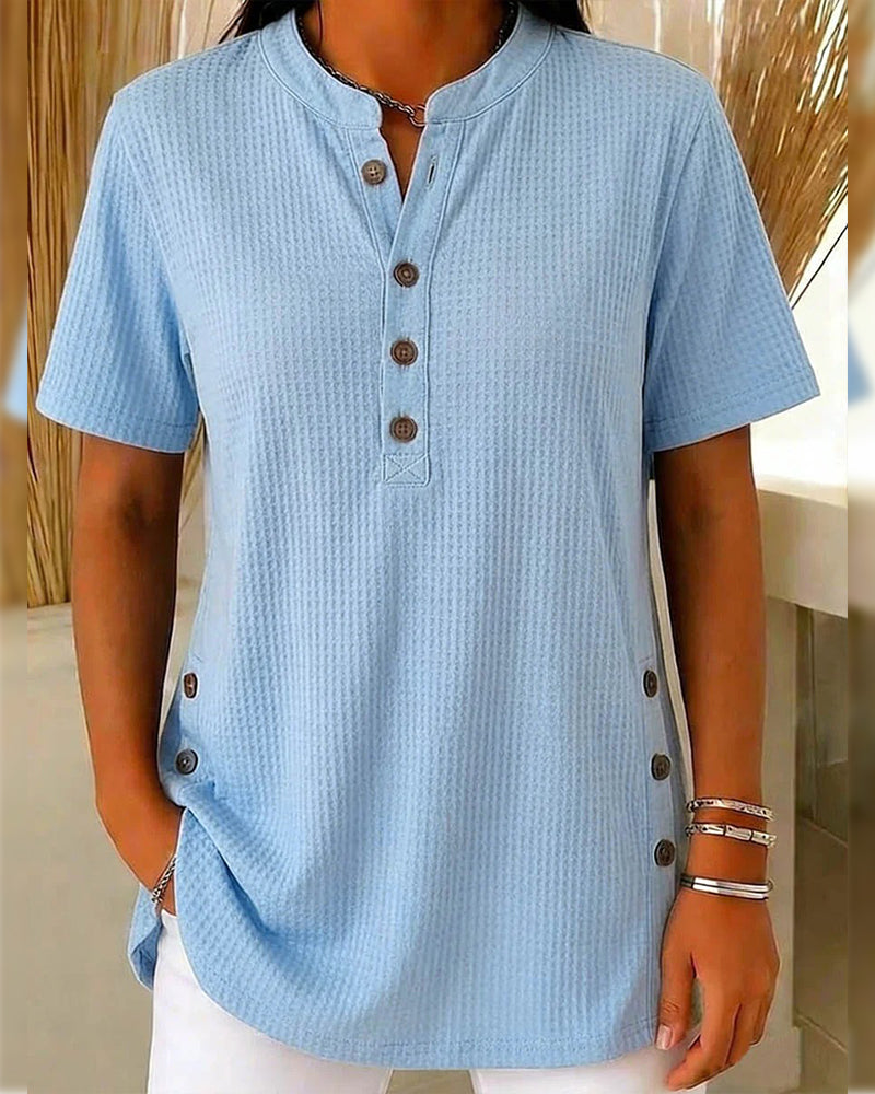 Waffle Henley Short Sleeve T-Shirt
