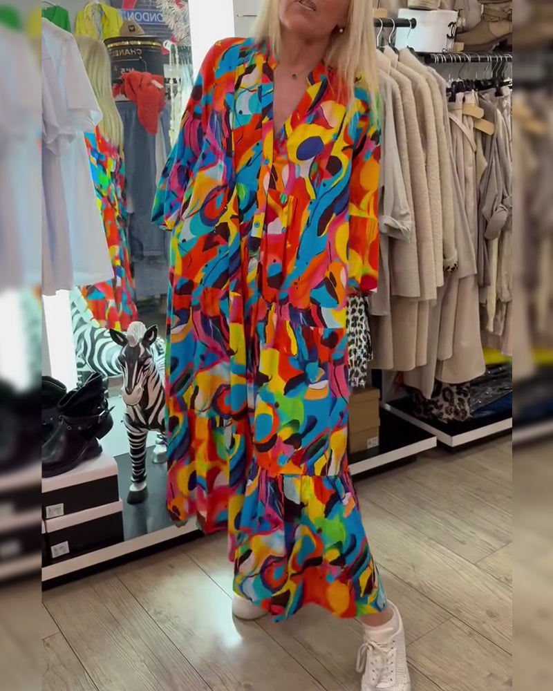 Abstract Graffiti Long Dress