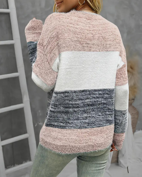Fashionable Contrasting Color Jumper
