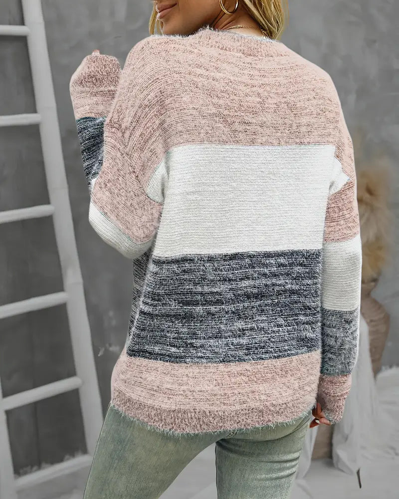 Fashionable Contrasting Color Jumper