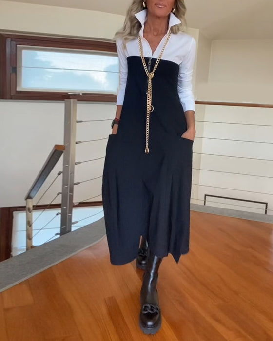 Fashionable solid color zipper pocket skirt