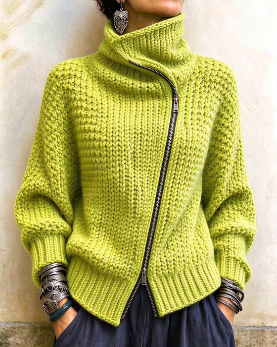 High Neck Long Sleeve Pullover