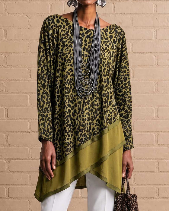 Leopard-Print Top With An Asymmetric Hem