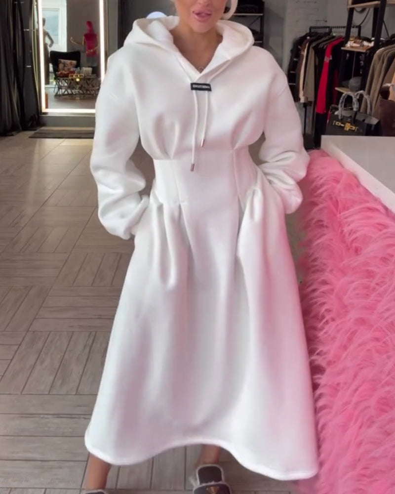 Fashionable Hooded Waist Dress
