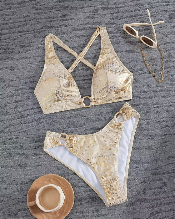 Metal Buckle Design Bikini