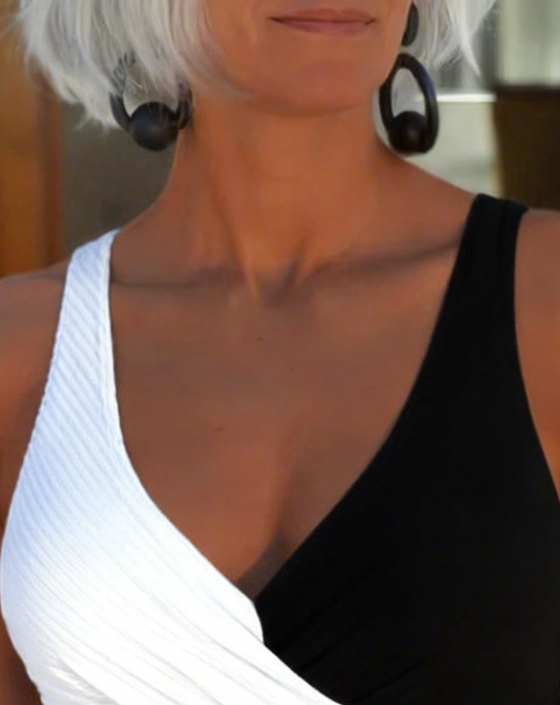 Cross Color Block One Piece