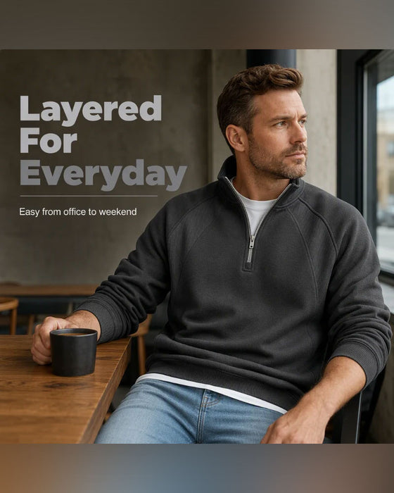 Half Zip Stand Collar Sweatshirt