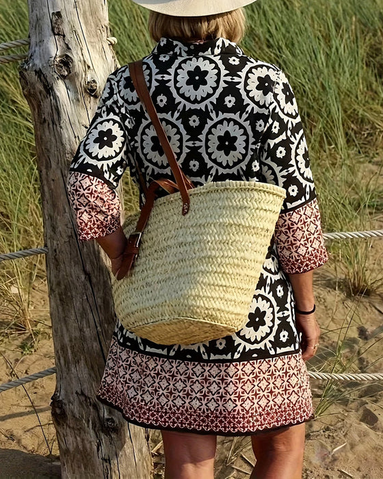 Ethnic Style Three-Quarter Sleeve Dress