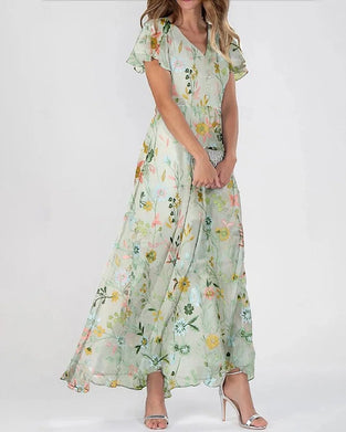 Ruffle Floral Print Dress