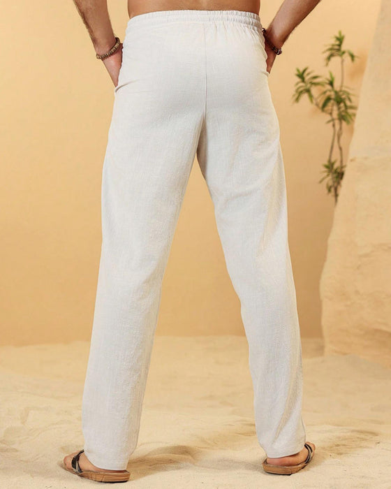 Elastic Waist Drawstring Tapered Pants