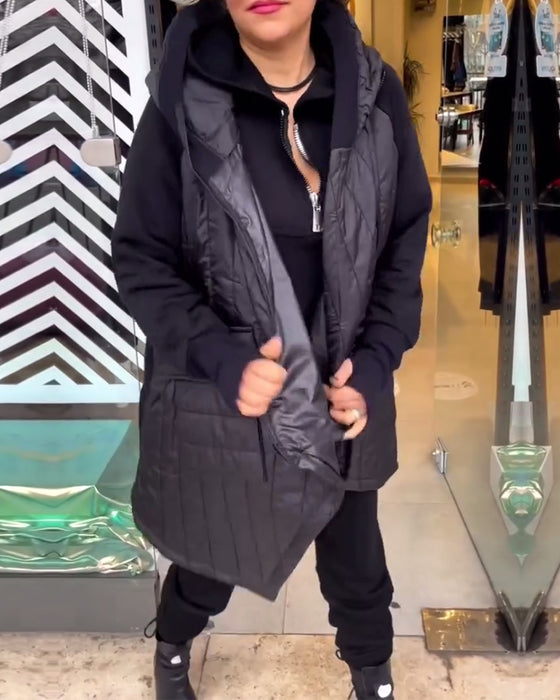 Casual pocket hooded coat