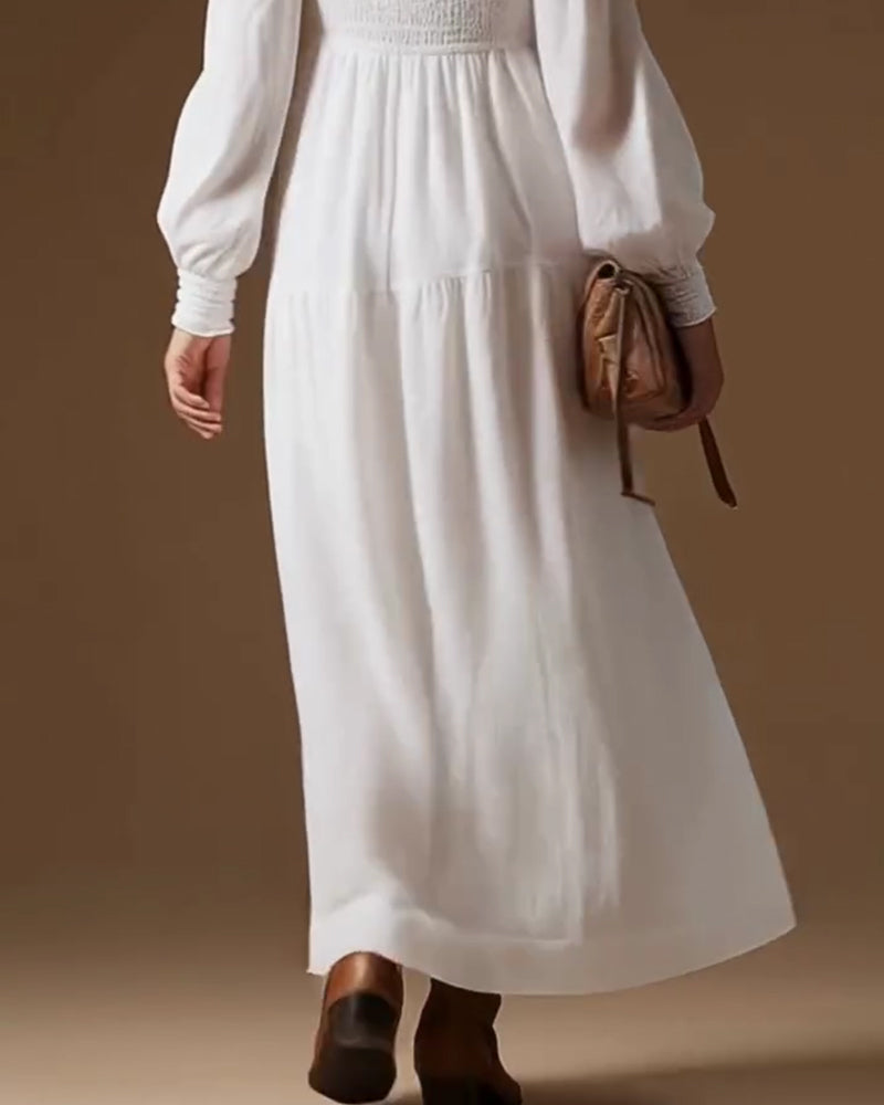 Buttoned Long Sleeve Dress