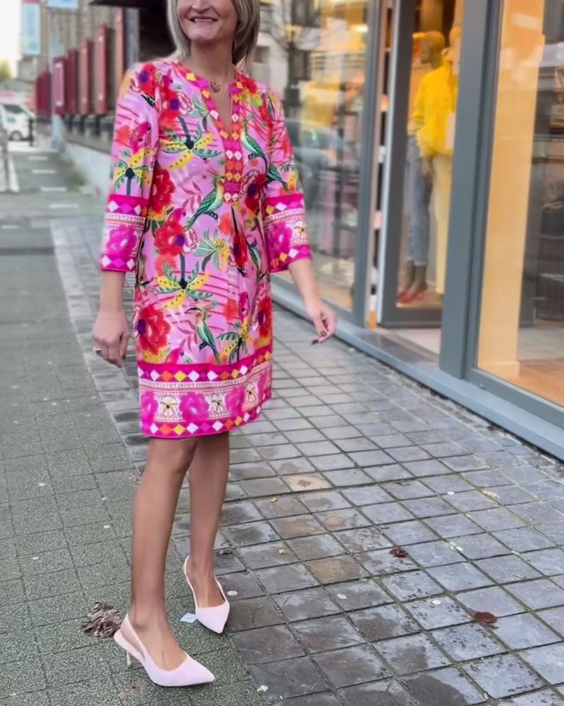 Floral Print Straight Dress