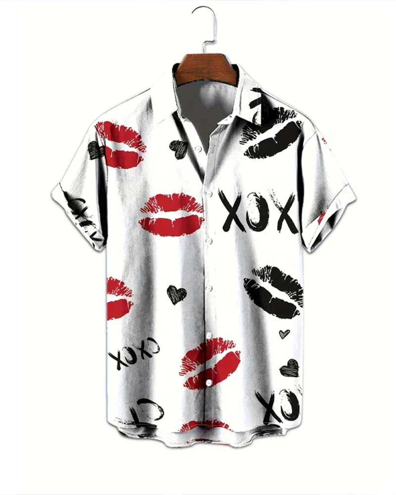 Lapel Button American Men's Shirts