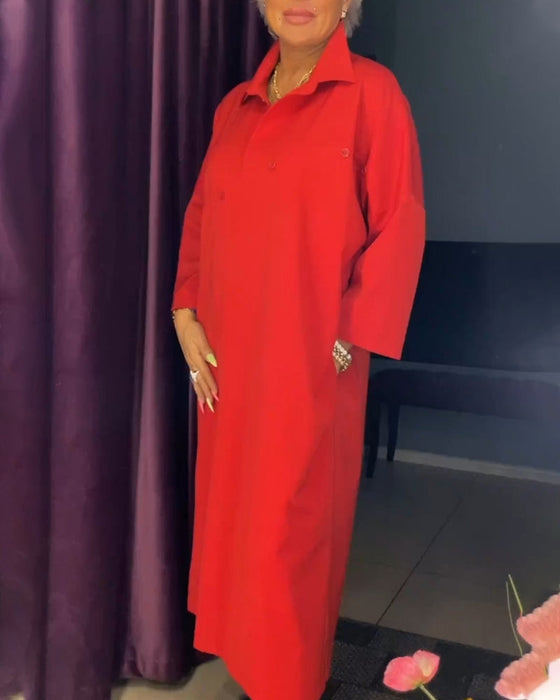 Casual shirt collar dress