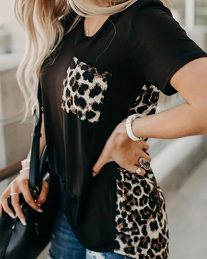 Leopard Print Short Sleeve T-Shirt