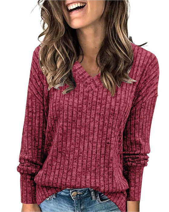 V-Neck Long Sleeve Top