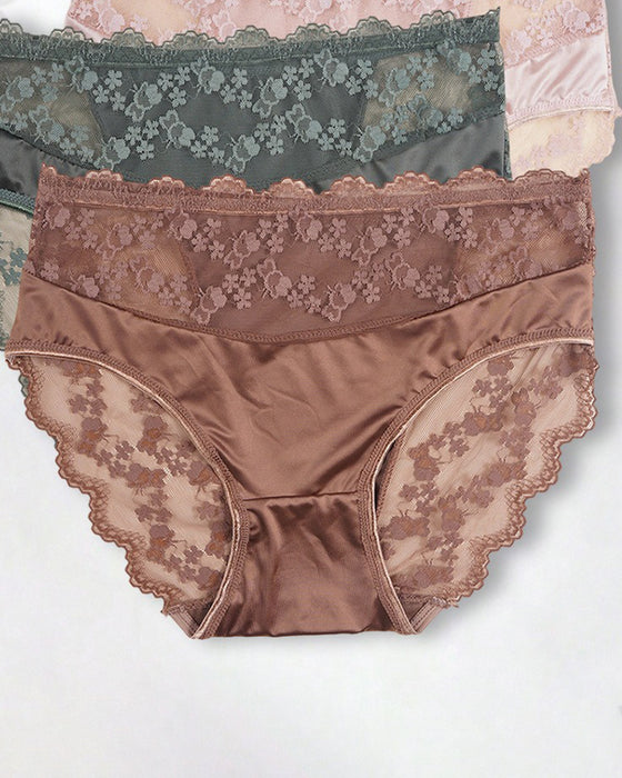 Solid Color Lace Panties