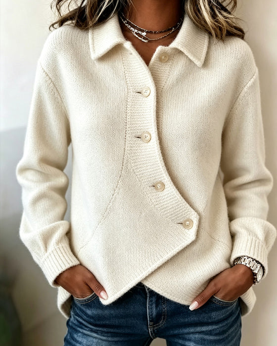 Solid Irregular Casual Coat