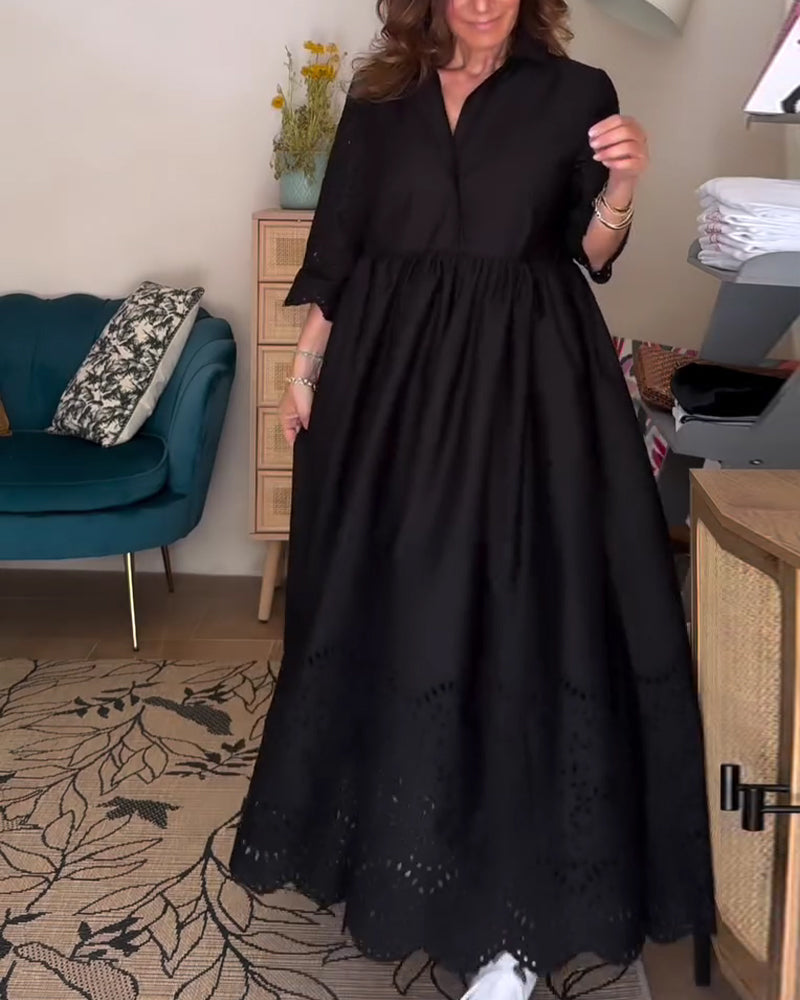Hollow Out Loose A-Line Dress