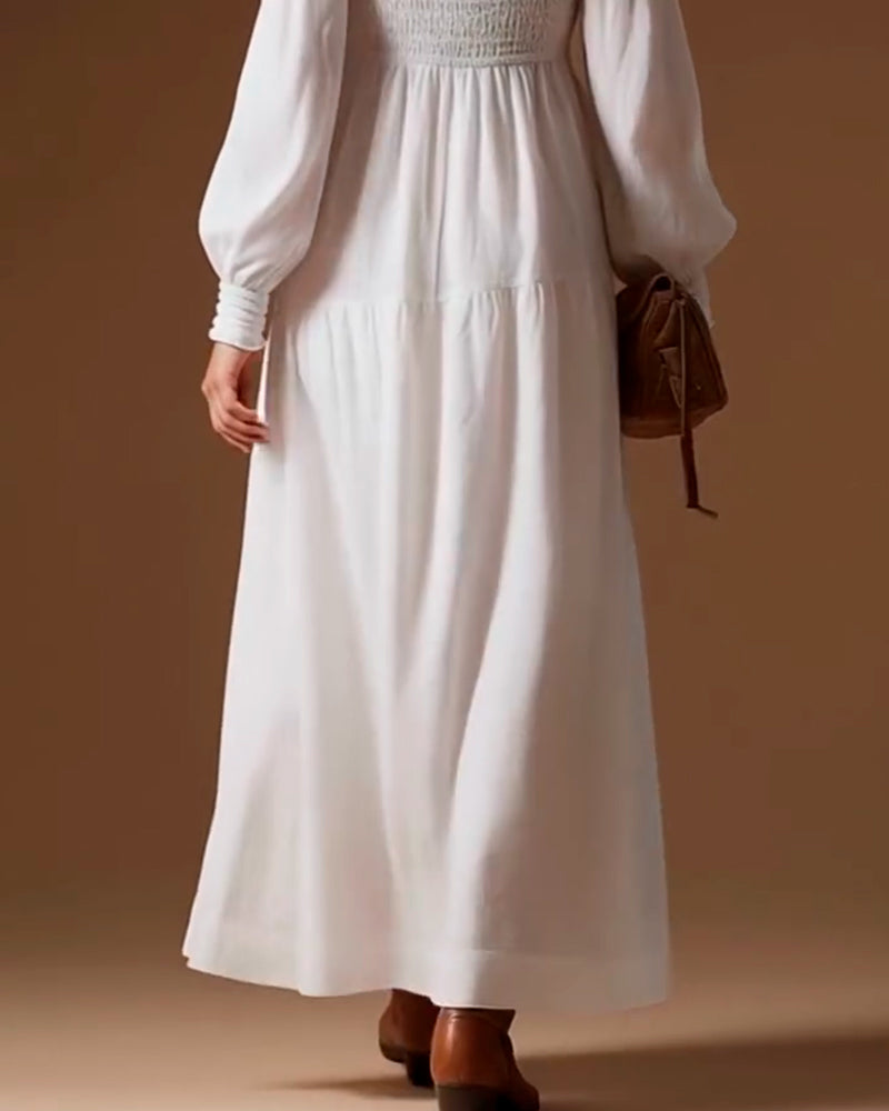 Buttoned Long Sleeve Dress