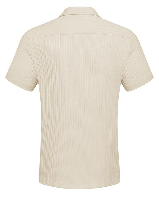 Men's Collared Button-Down Striped Shirt