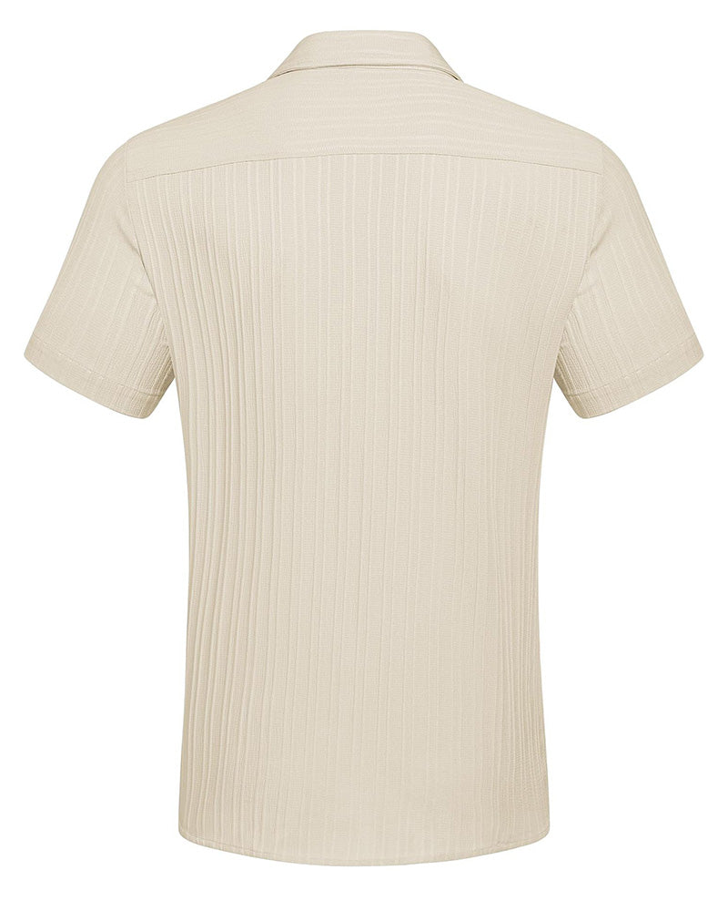 Men's Collared Button-Down Striped Shirt