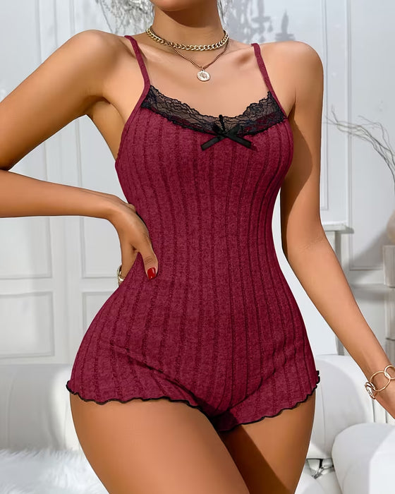 Butterfly Back Patchwork Siamese Pants