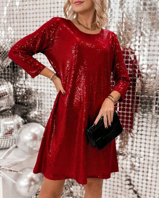 Solid Casual Long Sleeve Dress