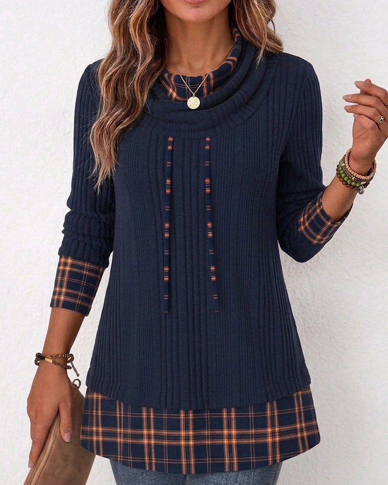 Cowl Neck Long Sleeve Top
