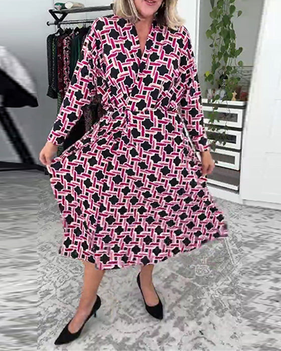 Stylish Houndstooth Elegant Dress