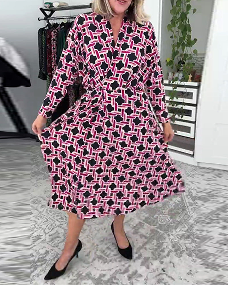 Stylish Houndstooth Elegant Dress