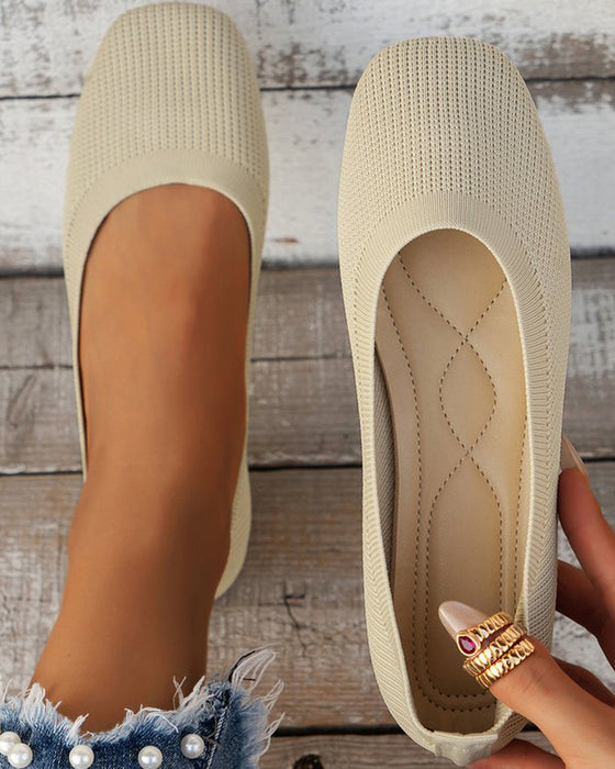 Round toe breathable flat shoes