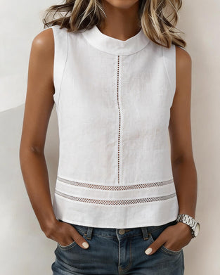 Sleeveless Cut-Out Solid Tank Tops