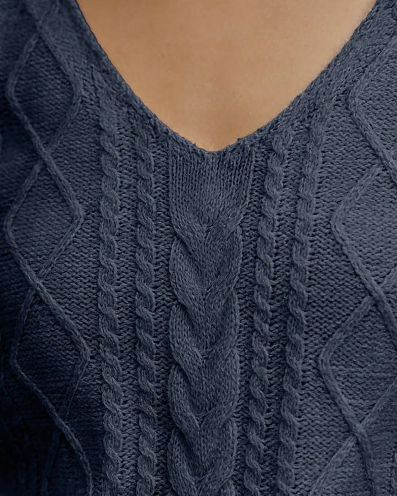 Argyle Short Sleeve V-Neck Pullover