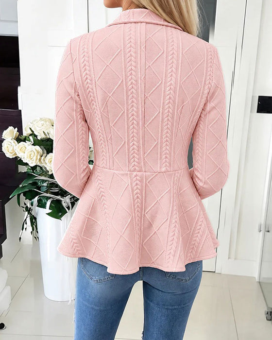 Button Casual Solid Coat