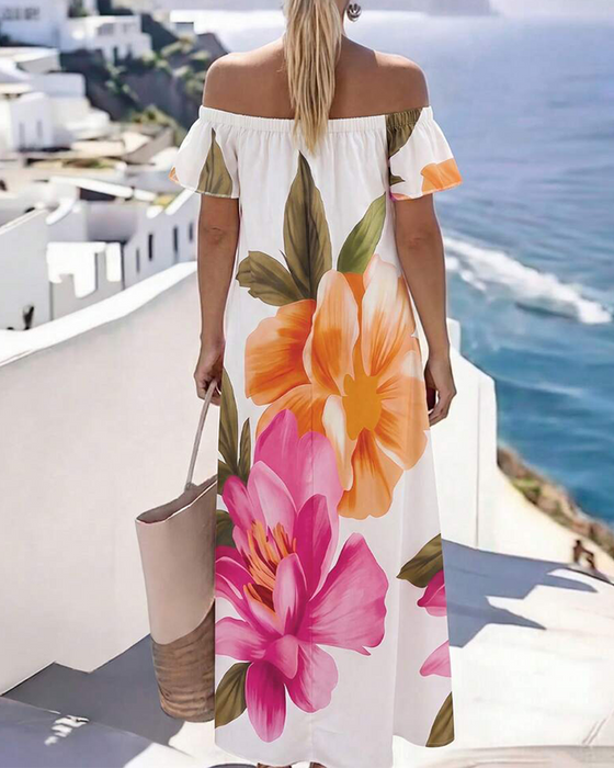 Off Shoulder Short Sleeve Dress