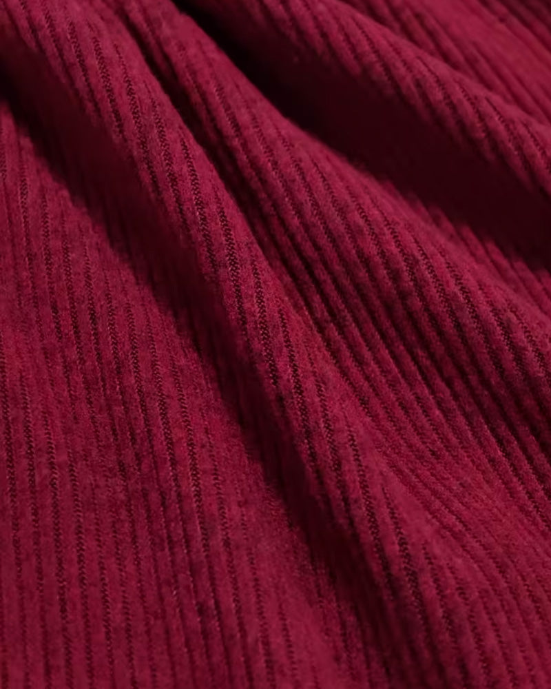 Lapel Contrast Lantern Sleeve Sweater Dress