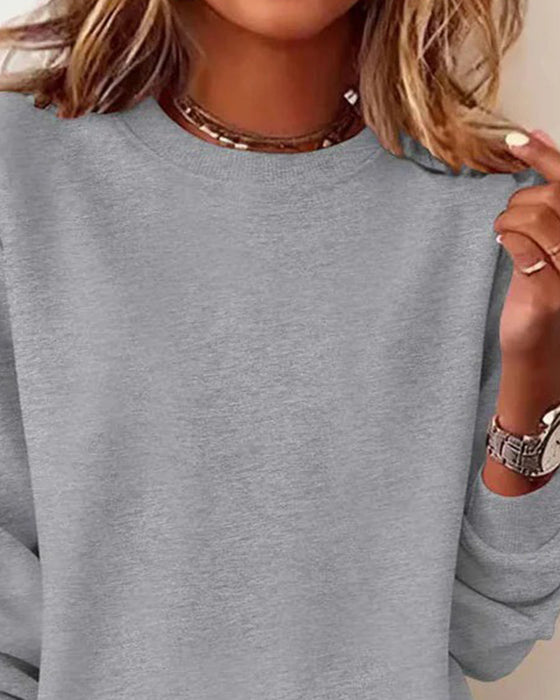 Round-Neck Versatile Sweatshirt