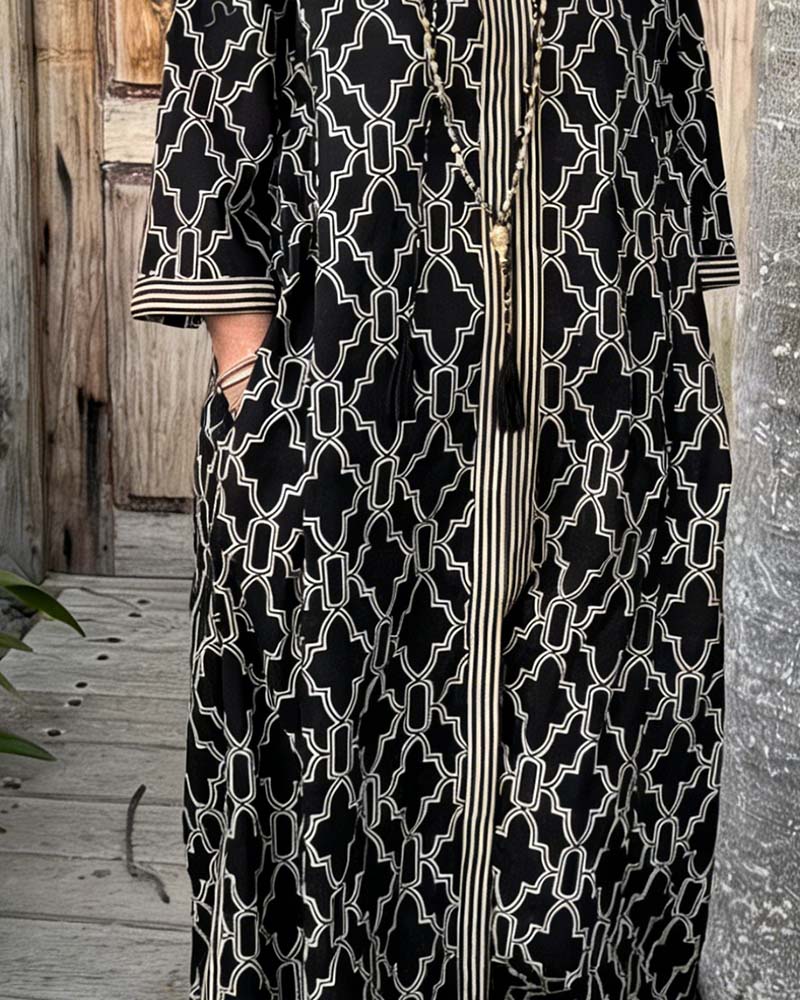 Geometric Print Maxi Dress