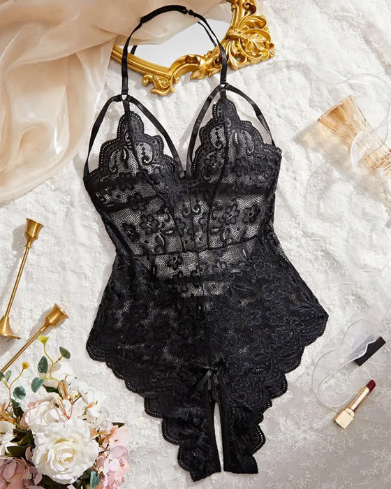 Crotchless Lace One Piece Lingerie