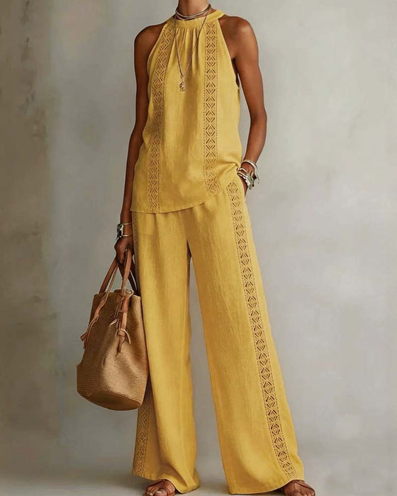 Hollow Out Halter Two-Piece Sets