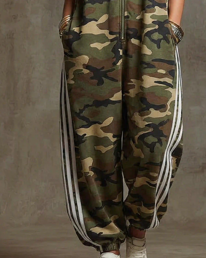 Camo Stripe Utility Jumpsuit