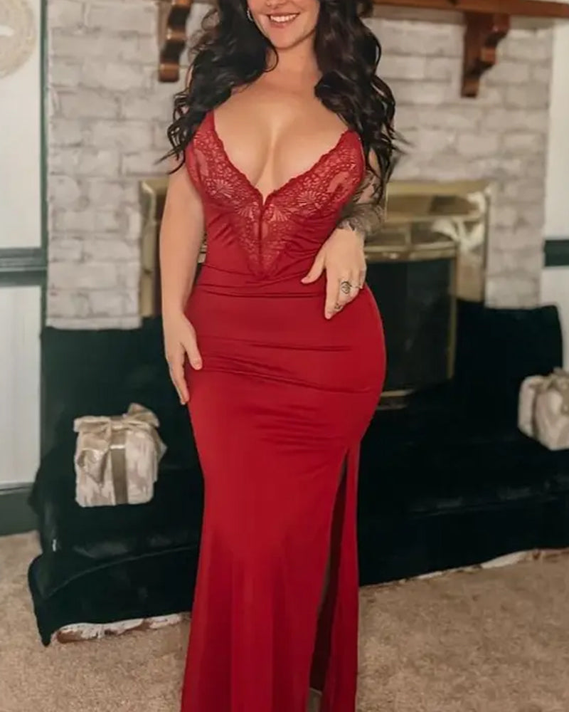 Strappy Lace Maxi Dress